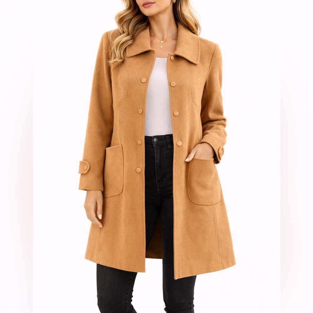 Elegant Women's Camel Trench Coat